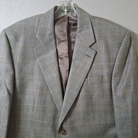 Lauren Ralph Lauren Men Glen Plaid Blazer 40R Sport Coat Silk Wool Union Made CA - Picture 3 of 15